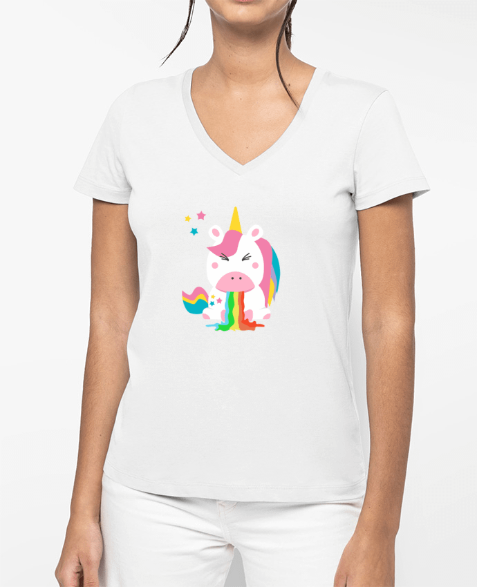 T-shirt femme col V Unicorn par tunetoo