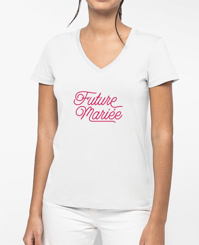 T-shirt femme col V Future mariée evjf mariage par Original t-shirt