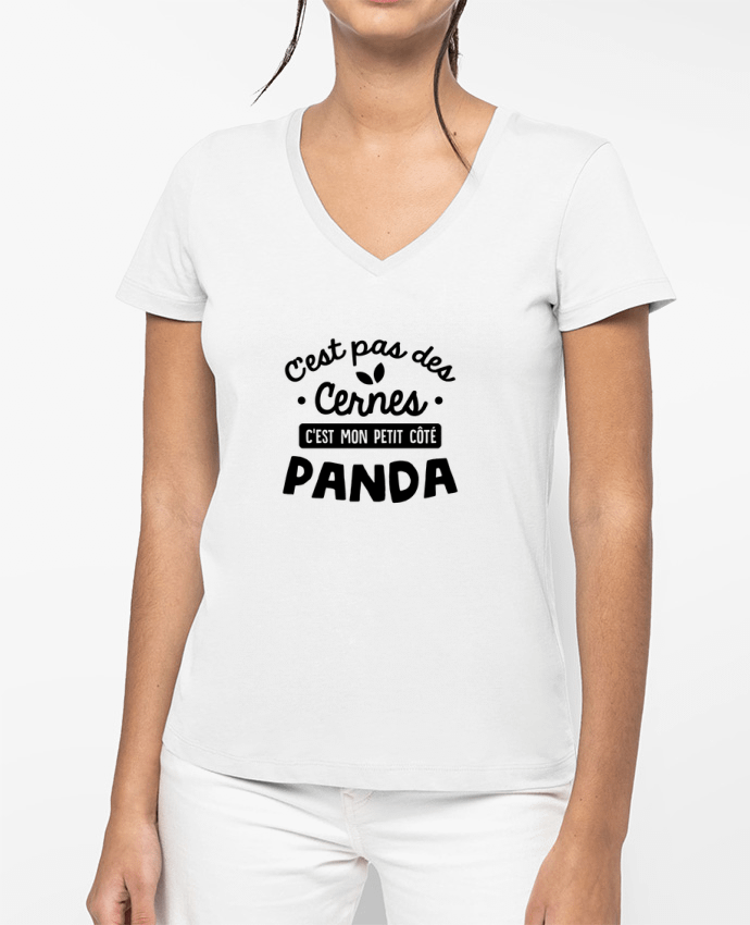 T-shirt femme col V C'est pas des cernes cadeau par Original t-shirt