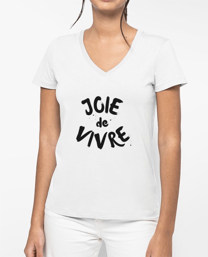 T-shirt femme col V Joie de vivre par tunetoo