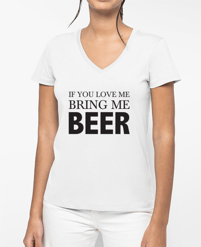 T-shirt femme col V Bring me beer par tunetoo