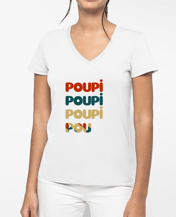 T-shirt femme col V Poupi Poupi Poupi Pou par Le petit monde de Kélyan