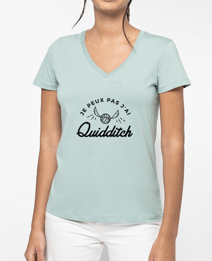 T-shirt femme col V Je peux pas j'ai Quidditch par Nana