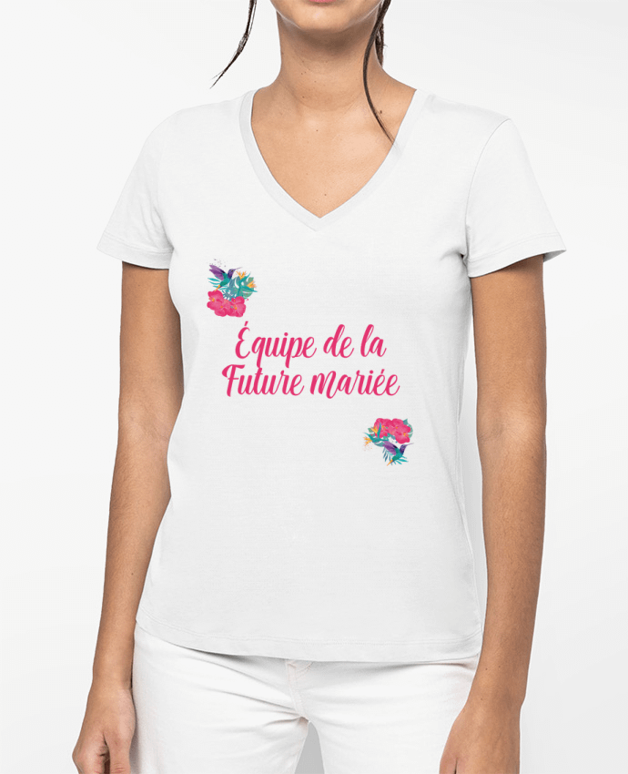 T-shirt femme col V Collection Mariage 