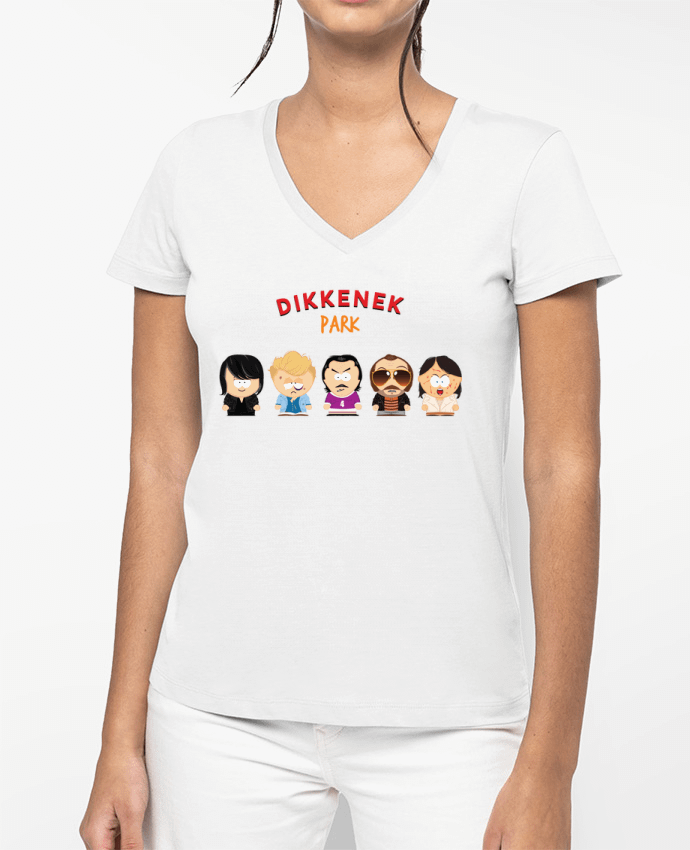 T-shirt femme col V DIKKENEK PARK par PTIT MYTHO