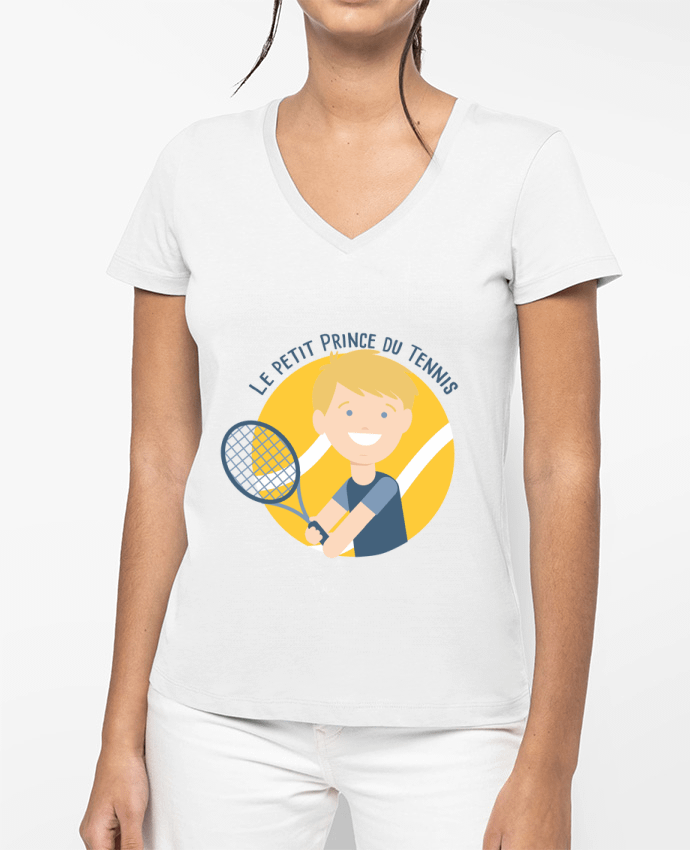 T-shirt femme col V Le Petit Prince du Tennis par Le Petit Prince du Tennis