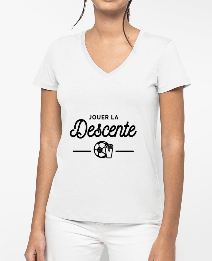 T-shirt femme col V Jouer la descente par Rustic