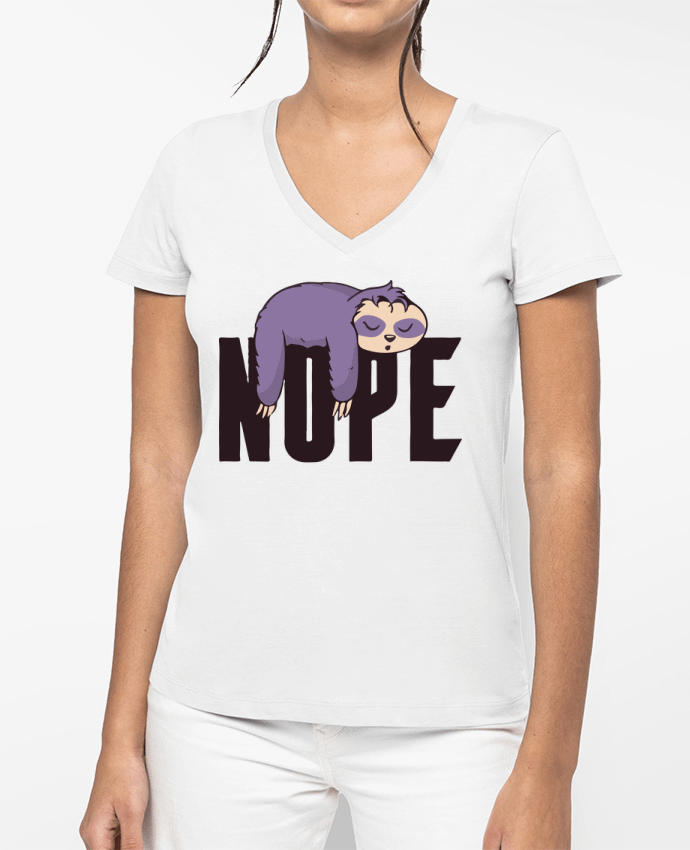 T-shirt femme col V Nope - Pas aujourd'hui par jorrie