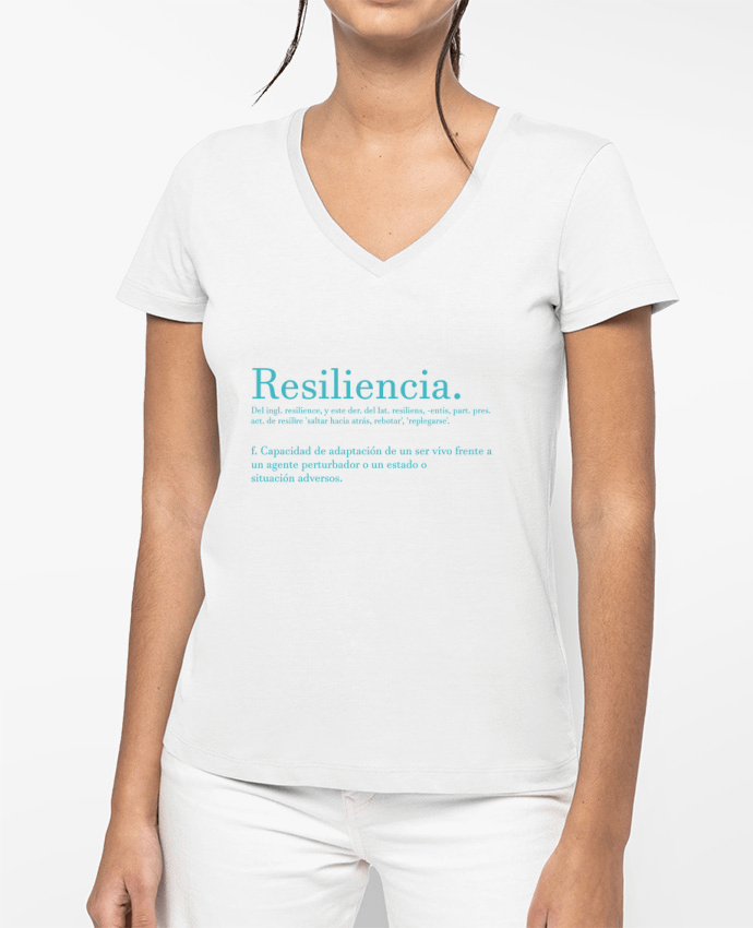 T-shirt femme col V Resiliencia par Cristina Martínez