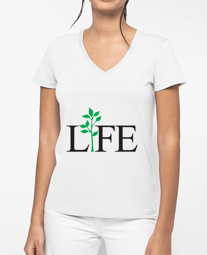 T-shirt femme col V LIFE par christian1600