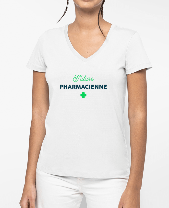 T-shirt femme col V Future pharmacienne par tunetoo
