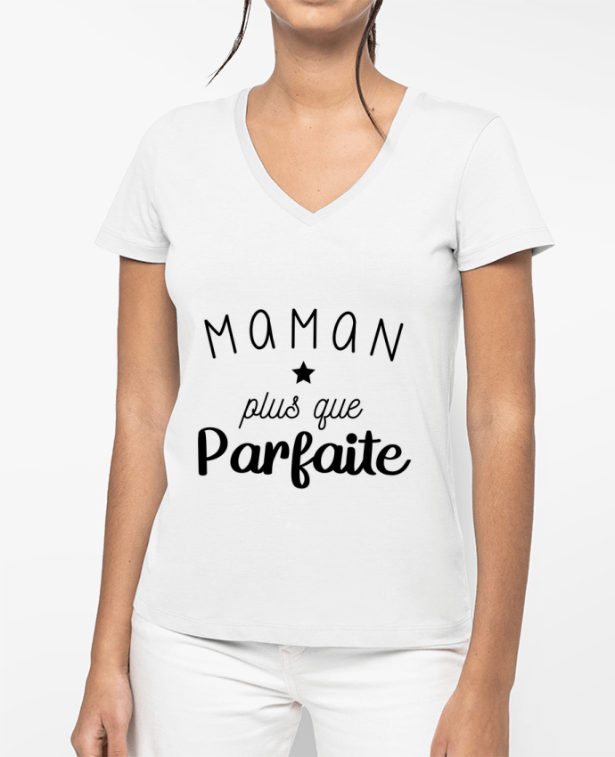 T-shirt femme col V Maman plus que parfaite par La boutique de Laura