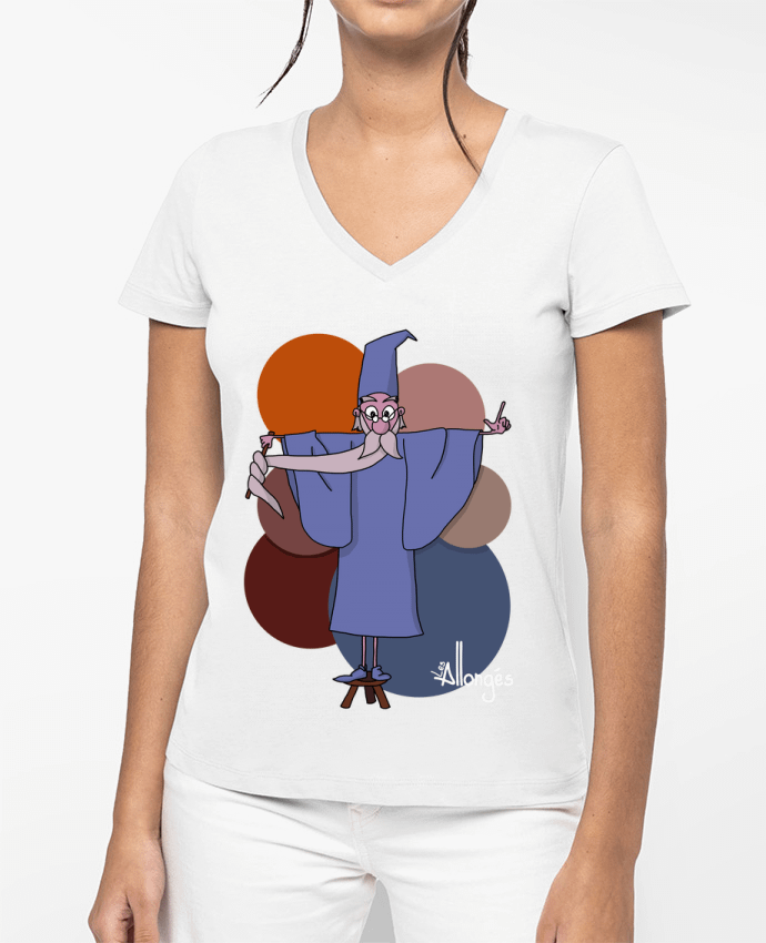 T-shirt femme col V MERLIN L'ENCHANTEUR par lesallonges