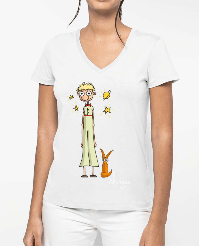 T-shirt femme col V LE PETIT PRINCE par lesallonges