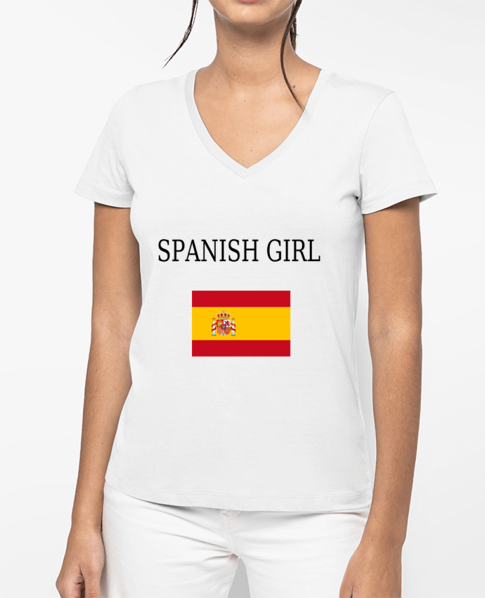 T-shirt femme col V SPANISH GIRL par Dott
