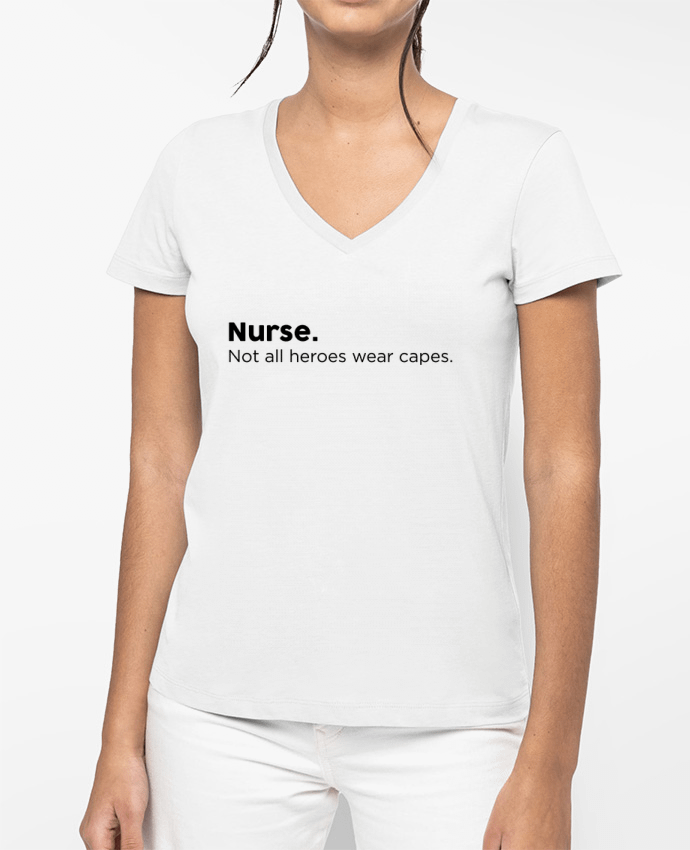 T-shirt femme col V Nurse definition par tunetoo