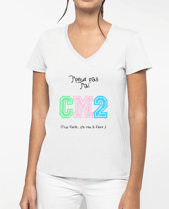 T-shirt femme col V CM2 par PandaRose