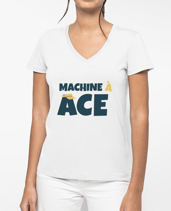 T-shirt femme col V Machine à ACE par tunetoo
