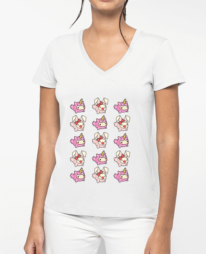 T-shirt femme col V Mini Conejitos Cosplay par MaaxLoL