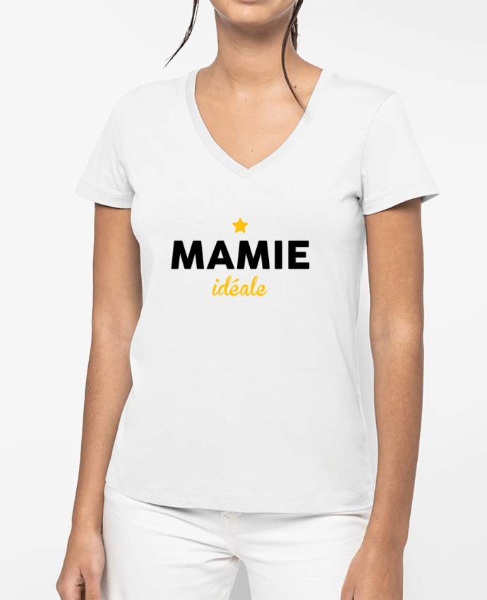 T-shirt femme col V Mamie idéale par tunetoo