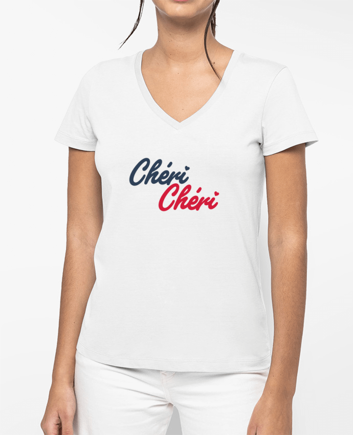 T-shirt femme col V chéri chéri par tunetoo