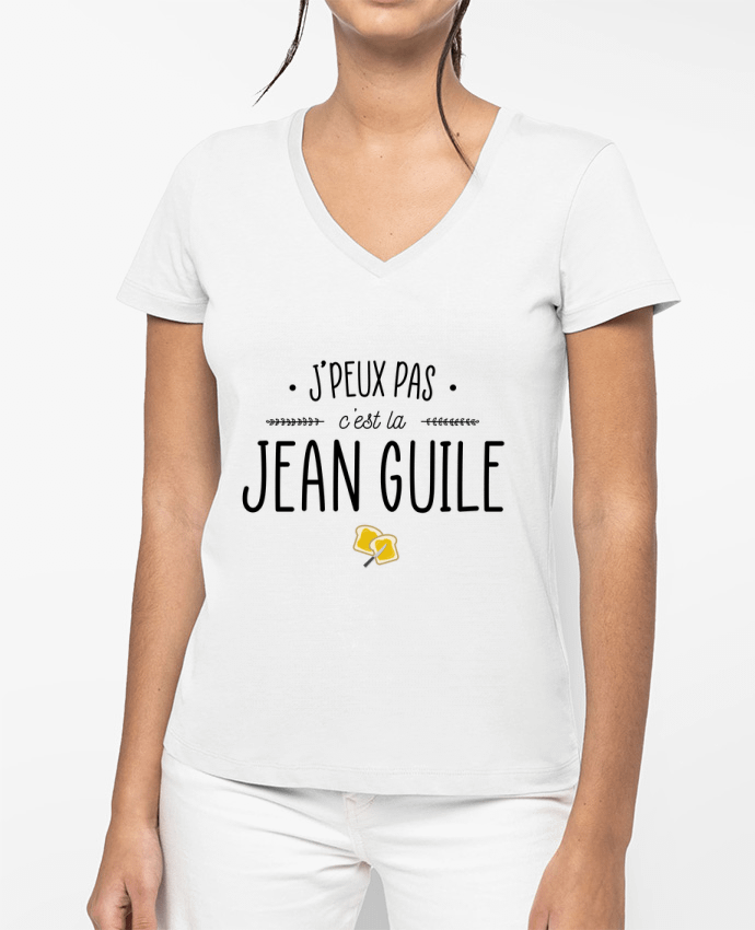 T-shirt femme col V J'peux pas c'est la Jean Guile par La boutique de Laura