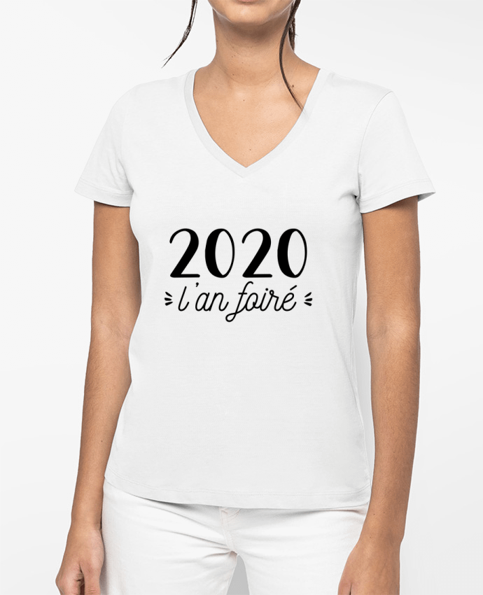 T-shirt femme col V 2020 l'an foiré par La boutique de Laura