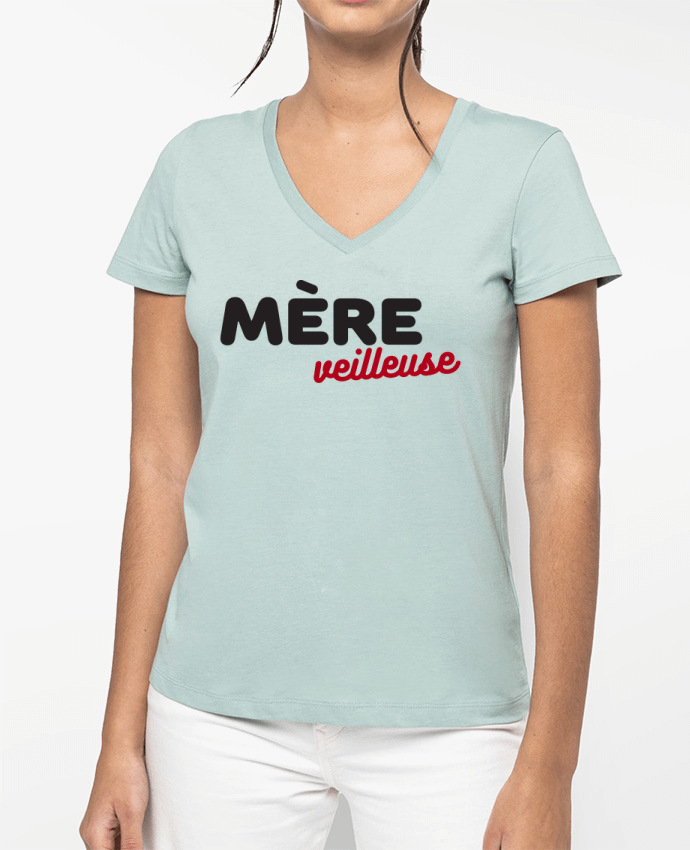 T-shirt femme col V mère-veilleuse par DomTomShirt