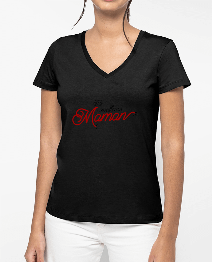 T-shirt femme col V La meilleure maman par tunetoo