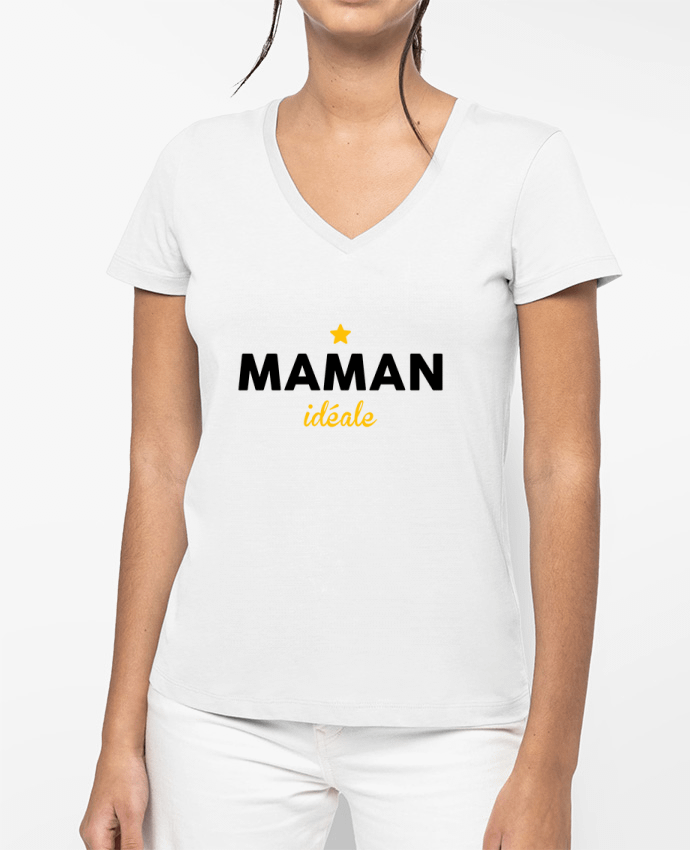 T-shirt femme col V Maman idéale par tunetoo