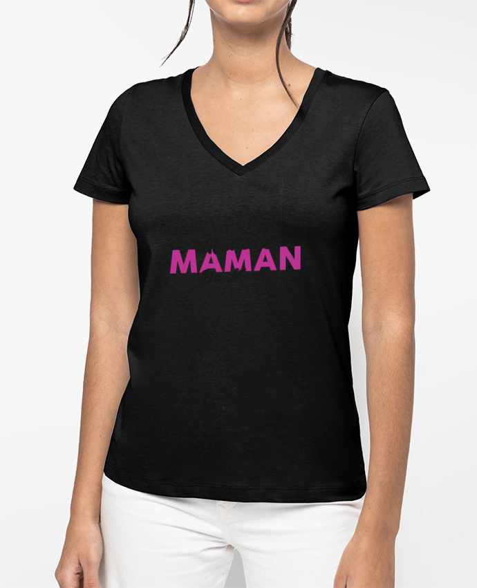 T-shirt femme col V Meilleure maman du monde par tunetoo