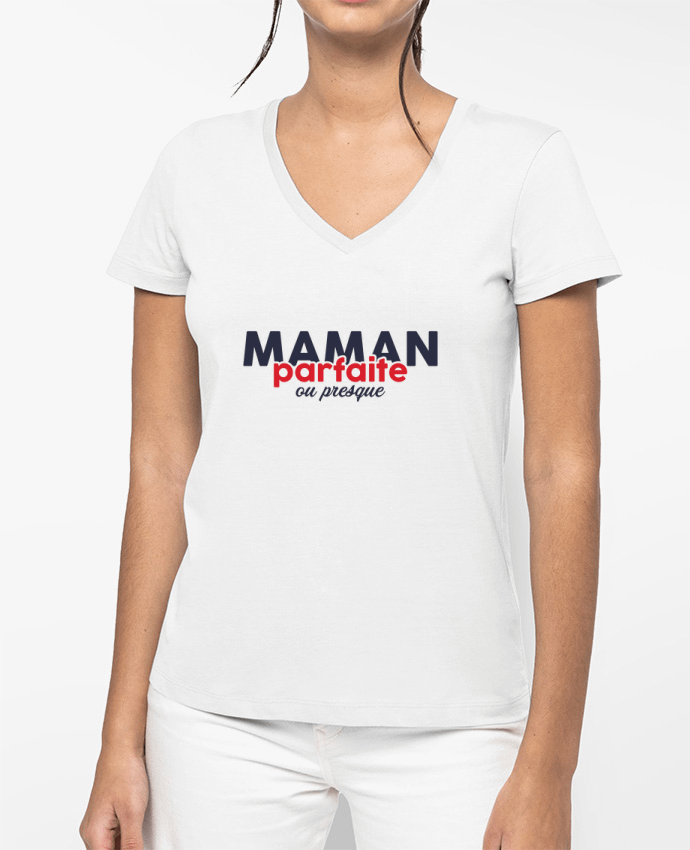 T-shirt femme col V Maman parfaite ou presque par tunetoo