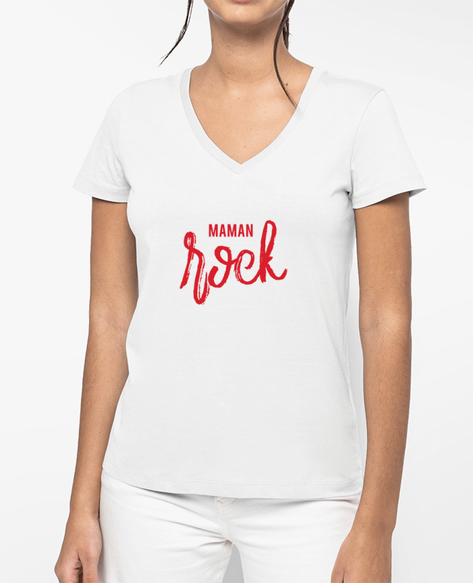 T-shirt femme col V Maman rock par tunetoo