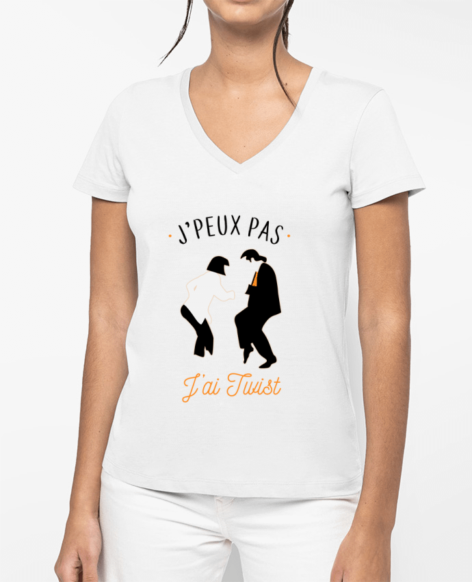 T-shirt femme col V J'peux pas j'ai twist par La boutique de Laura