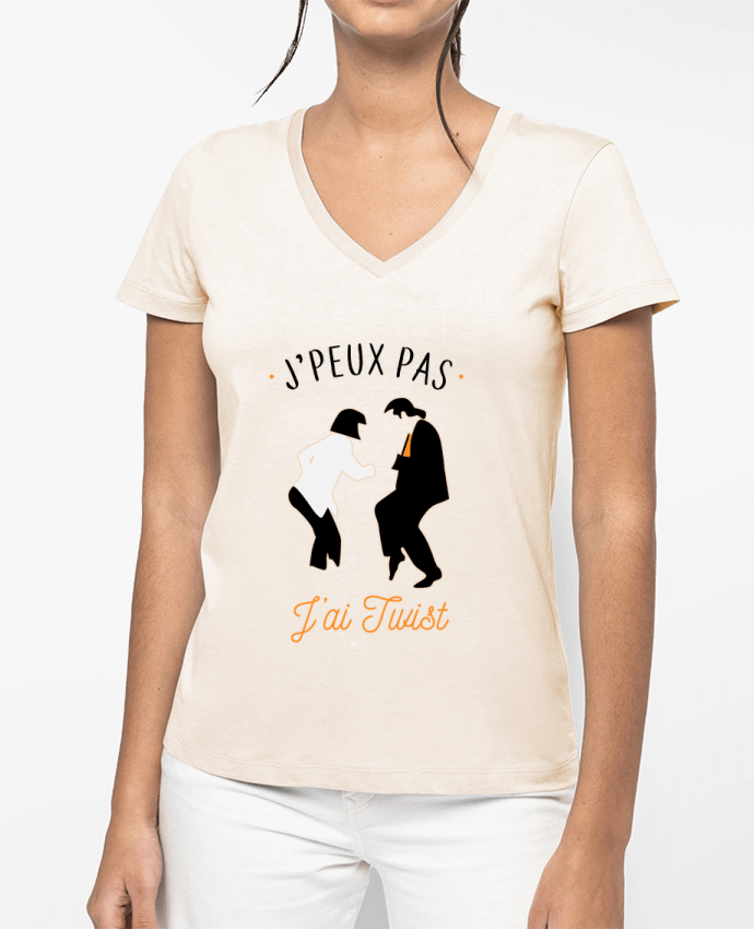 T-shirt femme col V J'peux pas j'ai twist par La boutique de Laura