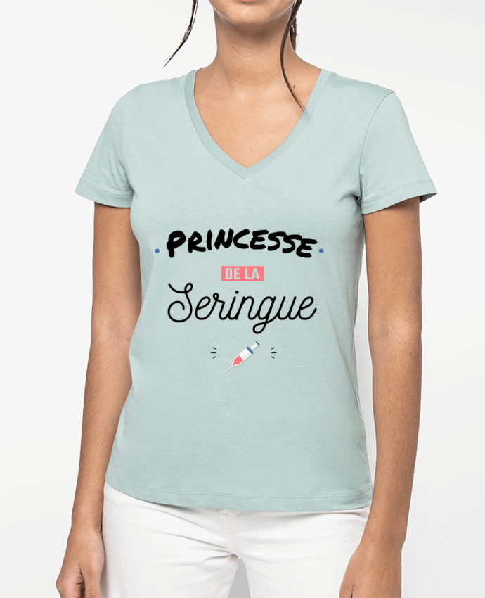 T-shirt femme col V Princesse de la seringue par La boutique de Laura