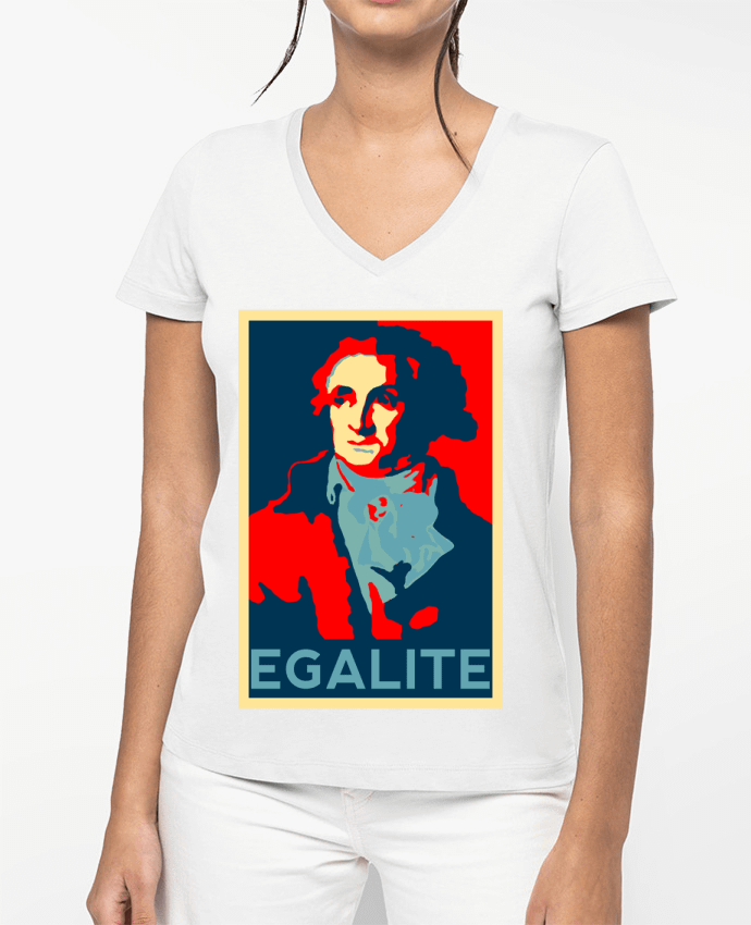 T-shirt femme col V Condorcet - égalité par Hémipléjik