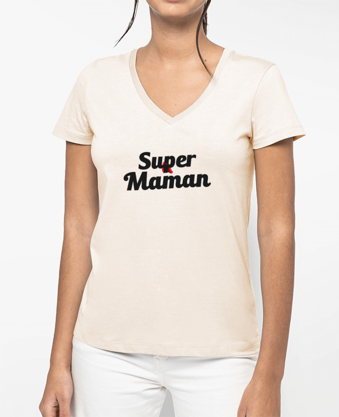 T-shirt femme col V Super Maman par tunetoo