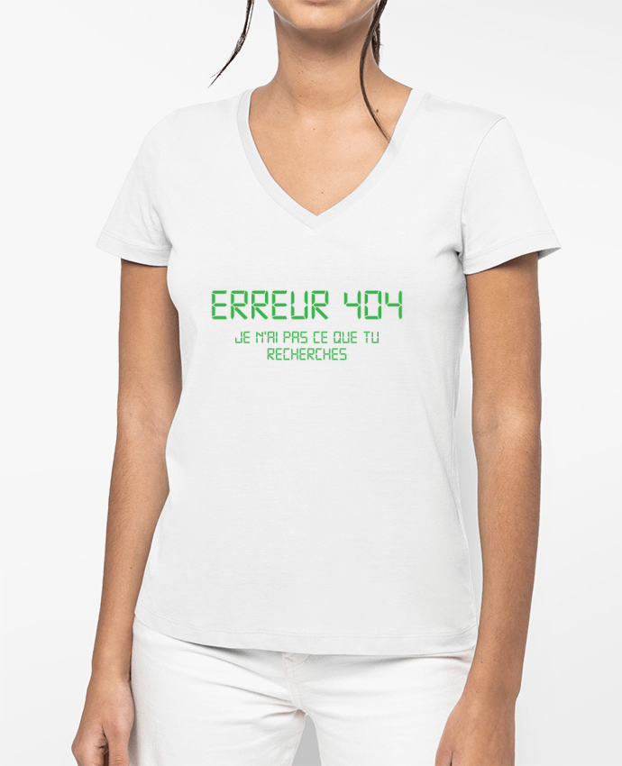 T-shirt femme col V Erreur 404 par tunetoo