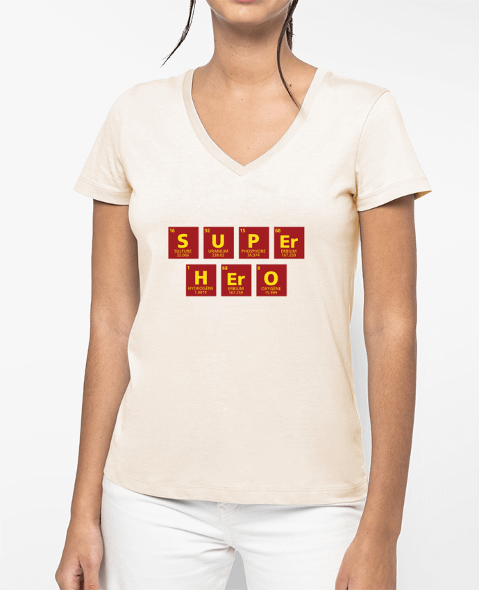 T-shirt femme col V Super Hero - Geek par tunetoo