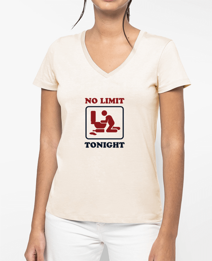 T-shirt femme col V No limit tonight par tunetoo