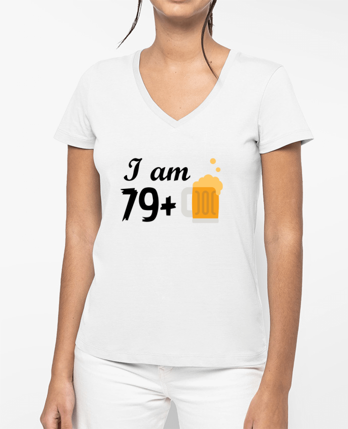 T-shirt femme col V I am 79+ par tunetoo