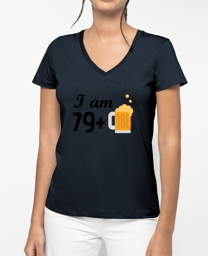 T-shirt femme col V I am 79+ par tunetoo