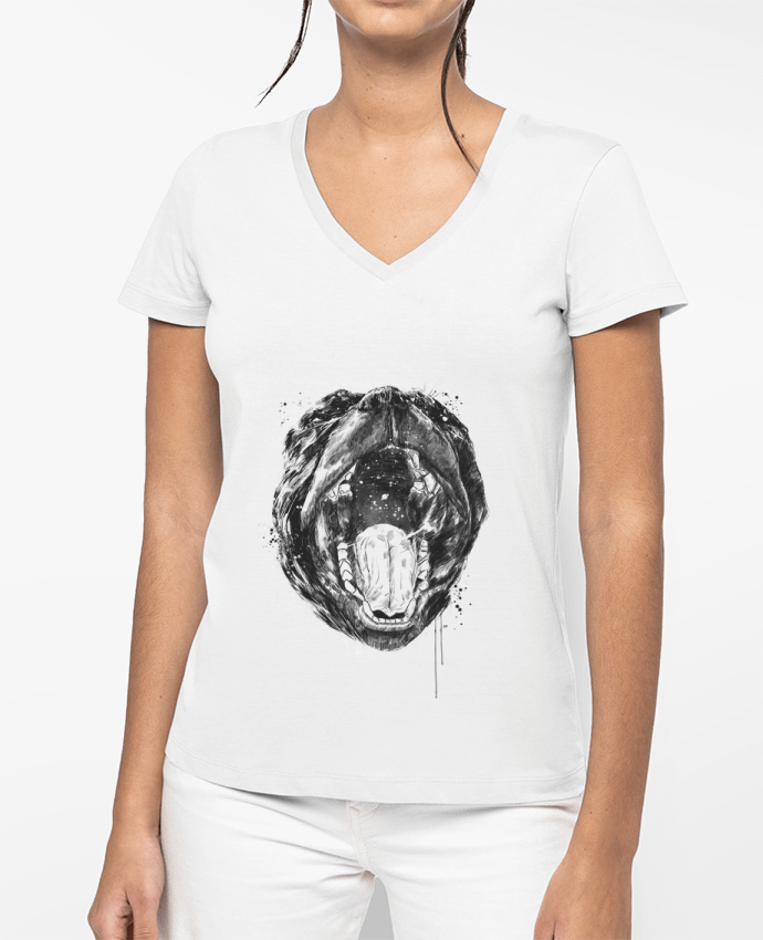 T-shirt femme col V Birth of the universe par Balàzs Solti