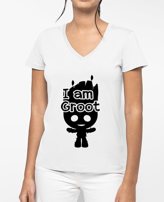 T-shirt femme col V I am Groot par Geekshow