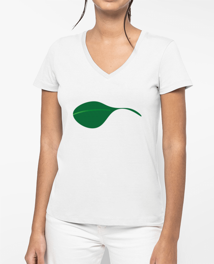 T-shirt femme col V Leaf par akag_