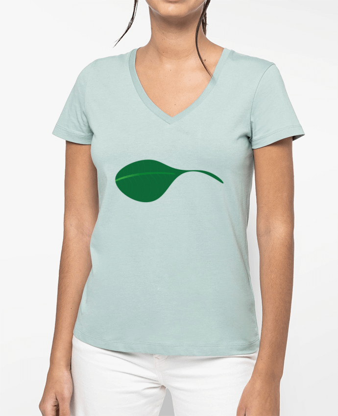 T-shirt femme col V Leaf par akag_