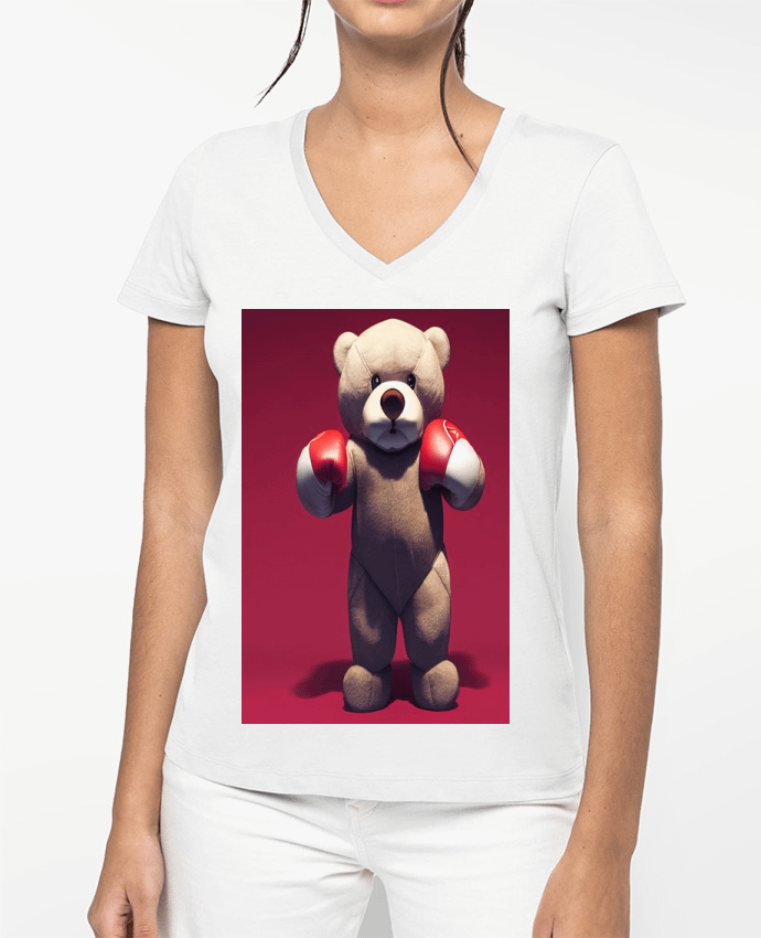 T-shirt femme col V Osito boxeo par a-Creations