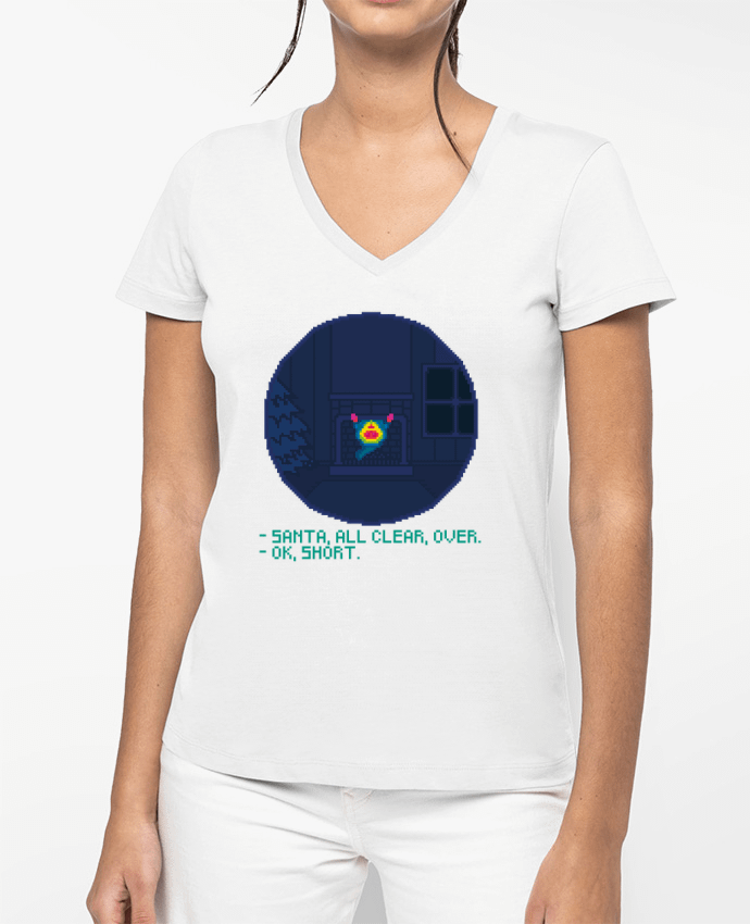 T-shirt femme col V THE NIGHT par Santiaguen