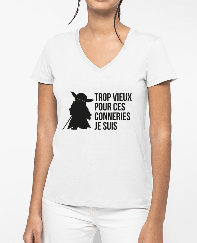 T-shirt femme col V Vieuda par Rickydule